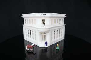 Gold Rush Bay Miniature “APG Bank” N-Scale 1:150 Classical Beaux-Arts Built White w/ Interiors