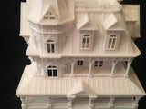 N-Scale Miniature Victorian #12 Madam Sally House Assembled Gothic Train White