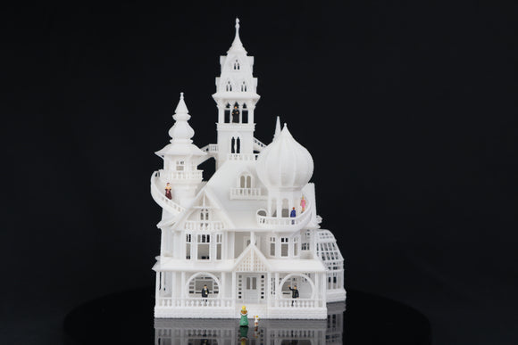 SMALL N-Scale Miniature “Bishop's Palace” Victorian House (1:150 Scale) ASSEMBLED