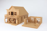 Miniature Wood Color Old West #3 Sheriff Jailhouse HO Train Scale with Interiors Assembled Built Ready