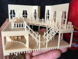 Gold Rush Bay N-Scale Wood Color Miniature Saloon Hotel 1:160 Built w/ INTERIORS