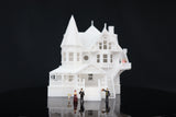 SMALL N-Scale Miniature “The Pink Palace” Victorian House (1:150 Scale) ASSEMBLED