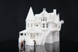 SMALL N-Scale Miniature “The Pink Palace” Victorian House (1:150 Scale) ASSEMBLED