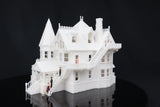 SMALL N-Scale Miniature “The Pink Palace” Victorian House (1:150 Scale) ASSEMBLED