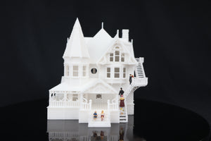 SMALL N-Scale Miniature “The Pink Palace” Victorian House (1:150 Scale) ASSEMBLED