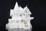 SMALL N-Scale Miniature “The Pink Palace” Victorian House (1:150 Scale) ASSEMBLED