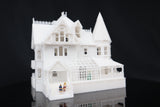 SMALL N-Scale Miniature “The Pink Palace” Victorian House (1:150 Scale) ASSEMBLED