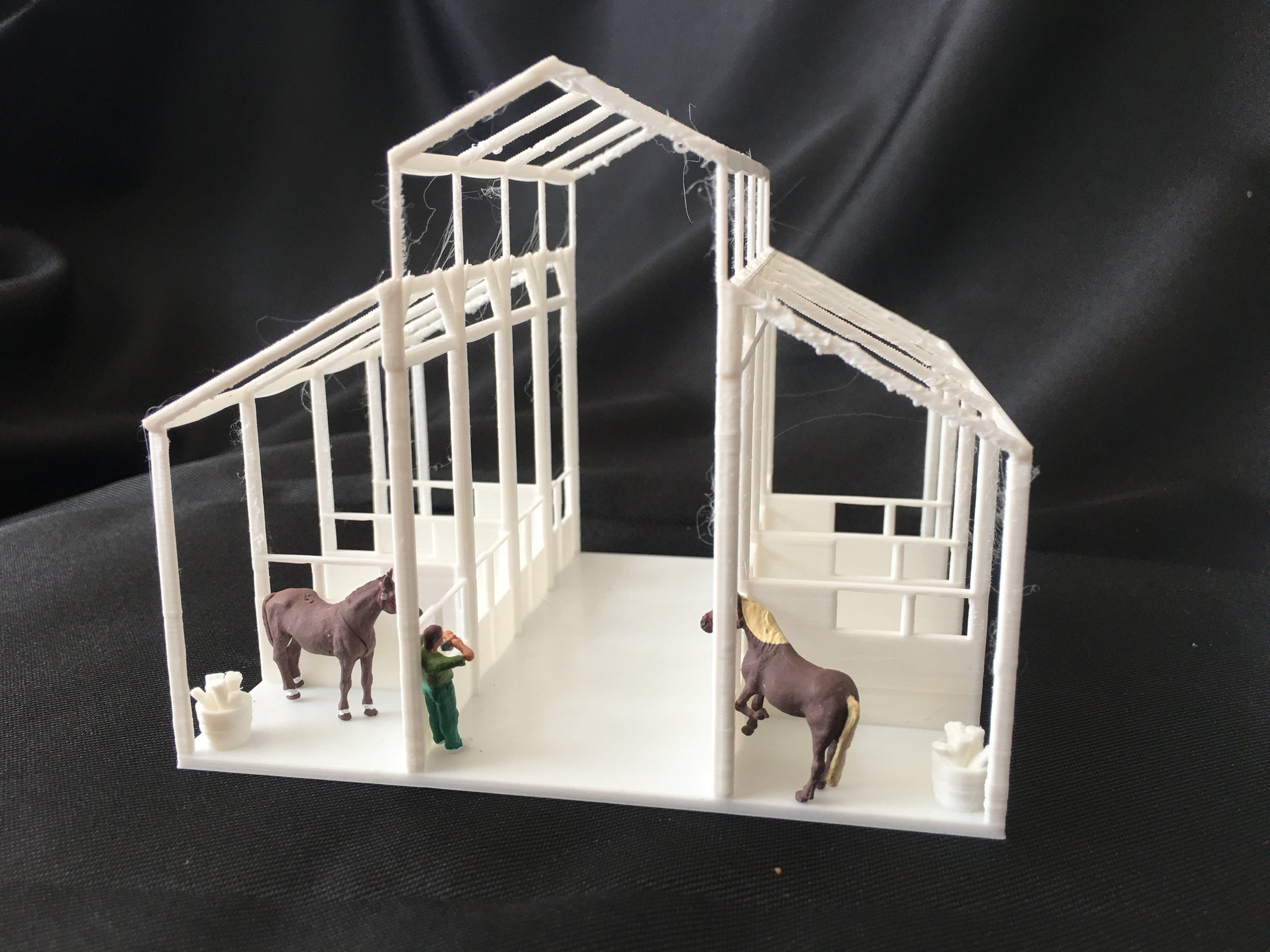 Miniature HO Scale Old West #6 Frontier Livery Stable Barn