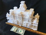 O-Scale Miniature Victorian Train Station/Depot White O-Gauge Gold Rush Bay Model