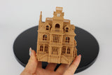 Miniature N-Scale Victorian #4 Haunted Mansion Assembled Brown Shell by Gold Rush Bay