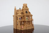 Miniature N-Scale Victorian #4 Haunted Mansion Assembled Brown Shell by Gold Rush Bay