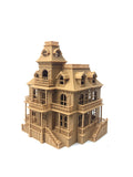 Miniature Victorian Collection #4 - Brown Haunted Mansion Halloween House 1/87 HO Scale (Hinge)