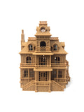 Miniature Victorian Collection #4 - Brown Haunted Mansion Halloween House 1/87 HO Scale (Hinge)