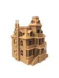 Miniature Victorian Collection #4 - Brown Haunted Mansion Halloween House 1/87 HO Scale (Hinge)