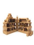 Miniature Victorian Collection #4 - Brown Haunted Mansion Halloween House 1/87 HO Scale (Hinge)