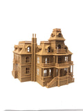 Miniature Victorian Collection #4 - Brown Haunted Mansion Halloween House 1/87 HO Scale (Hinge)