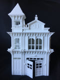 Victorian Firehouse Station Miniature Model Train HO Scale Assembled Pre-Built