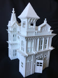 Victorian Firehouse Station Miniature Model Train HO Scale Assembled Pre-Built
