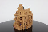 Miniature N-Scale Victorian #4 Haunted Mansion Assembled Brown Shell by Gold Rush Bay