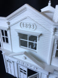 Victorian Firehouse Station Miniature Model Train HO Scale Assembled Pre-Built