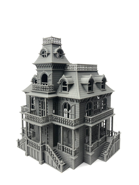 LARGE O-Scale Miniature Victorian Collection #4 - Dark Gray Haunted Mansion Halloween House 1:48 O-Scale (Shell)