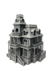 12" Tall Victorian Collection #4 - Dark Gray Haunted Mansion Halloween House (Shell)