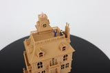 Miniature N-Scale Victorian #4 Haunted Mansion Assembled Brown Shell by Gold Rush Bay