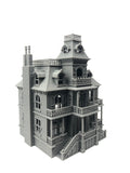 12" Tall Victorian Collection #4 - Dark Gray Haunted Mansion Halloween House (Shell)