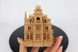 Miniature N-Scale Victorian #4 Haunted Mansion Assembled Brown Shell by Gold Rush Bay