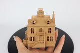 Miniature N-Scale Victorian #4 Haunted Mansion Assembled Brown Shell by Gold Rush Bay