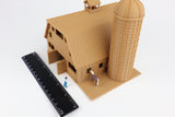 Miniature HO Scale 1:87 Wood Color Old West Barn+Silo Built W/ Interiors