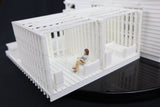 LARGE O-Scale Sheriff's Office Jail Assembled Built Including Interiors White by Gold Rush Bay