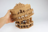 Miniature Old West #1 Saloon/Hotel Built Ready HO Scale Interiors Included Wood Color