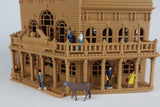 Miniature Old West #1 Saloon/Hotel Built Ready HO Scale Interiors Included Wood Color