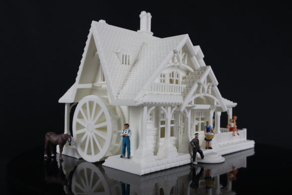 Gold Rush Bay Miniature #28 Craftsman Cottage (Including Interiors) HO-Scale1:87 Assembled House+Interiors