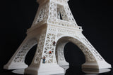 Miniature Detailed Paris Eiffel Tower Model 19-inches tall White