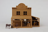 WOOD Miniature HO Scale Old West #5 Frontier Blacksmith Shop Built Includes Interiors