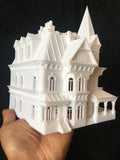 HO-Scale Miniature Victorian #12 Madam Sally House Assembled Gothic Train White