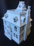 FURNISHED Gray Miniature Haunted Mansion Victorian #4 House 1:87 HO Scale