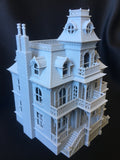 FURNISHED Gray Miniature Haunted Mansion Victorian #4 House 1:87 HO Scale