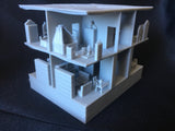 FURNISHED Gray Miniature Haunted Mansion Victorian #4 House 1:87 HO Scale