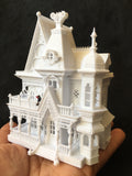 N-Scale "Nob Hill" house White Miniature Mansion by Gold Rush Bay (1:160) Including Interiors