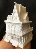 N-Scale "Nob Hill" house White Miniature Mansion by Gold Rush Bay (1:160) Including Interiors