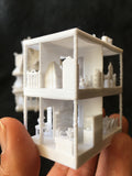 N-Scale "Nob Hill" house White Miniature Mansion by Gold Rush Bay (1:160) Including Interiors