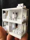 N-Scale "Nob Hill" house White Miniature Mansion by Gold Rush Bay (1:160) Including Interiors