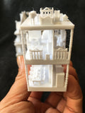 N-Scale "Nob Hill" house White Miniature Mansion by Gold Rush Bay (1:160) Including Interiors