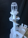 N-Scale Miniature Victorian #9 Lighthouse Train Layout w/ Interiors Included (lighting not included)