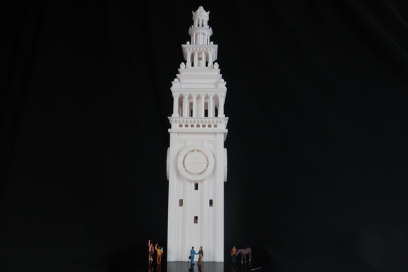 Miniature Clock Tower HO Scale for train model White
