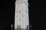 Miniature Clock Tower HO Scale for train model White