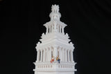 Miniature Clock Tower HO Scale for train model White